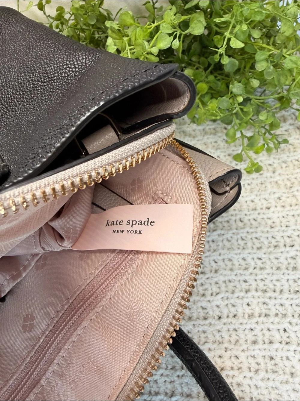 kate spade Black Pebbled Leather Satchel with Removable Strap